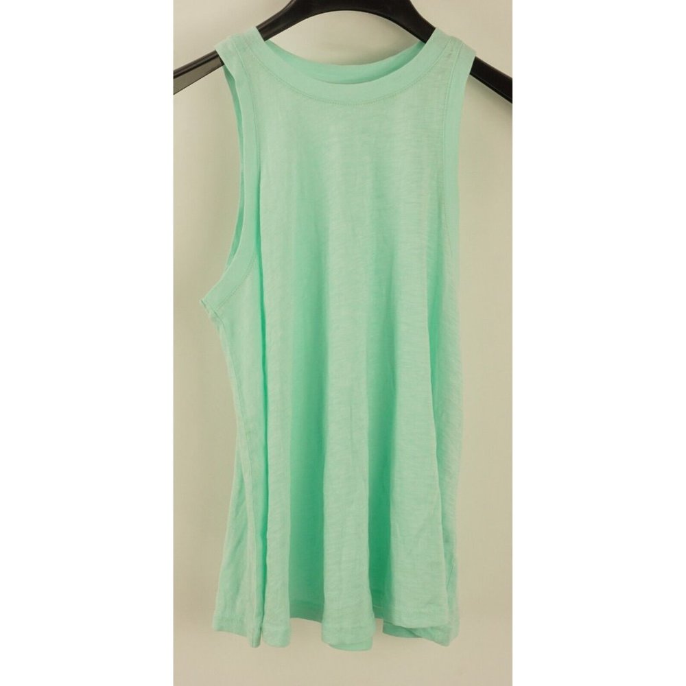 New BP. Slub Jersey Cotton Tank Top Women's Size XS Green Heather Crew Neck